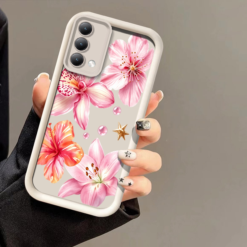 Realme C67 - غطاء هاتف بنقشة زهرة الزنبق الوردية