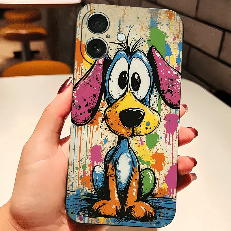 Apple Iphone 15 - جرافيتي كولورد بابي غطاء هاتف من