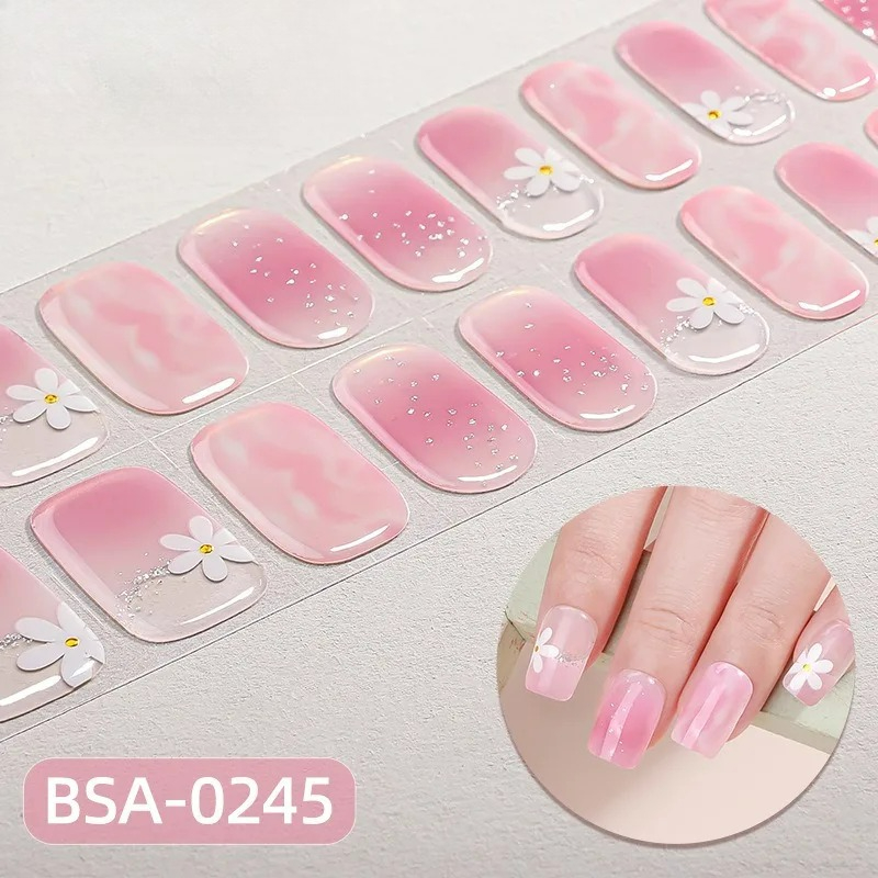 Full Cover Adhesive - شرائح جل أظافر شبه معالجة بدون