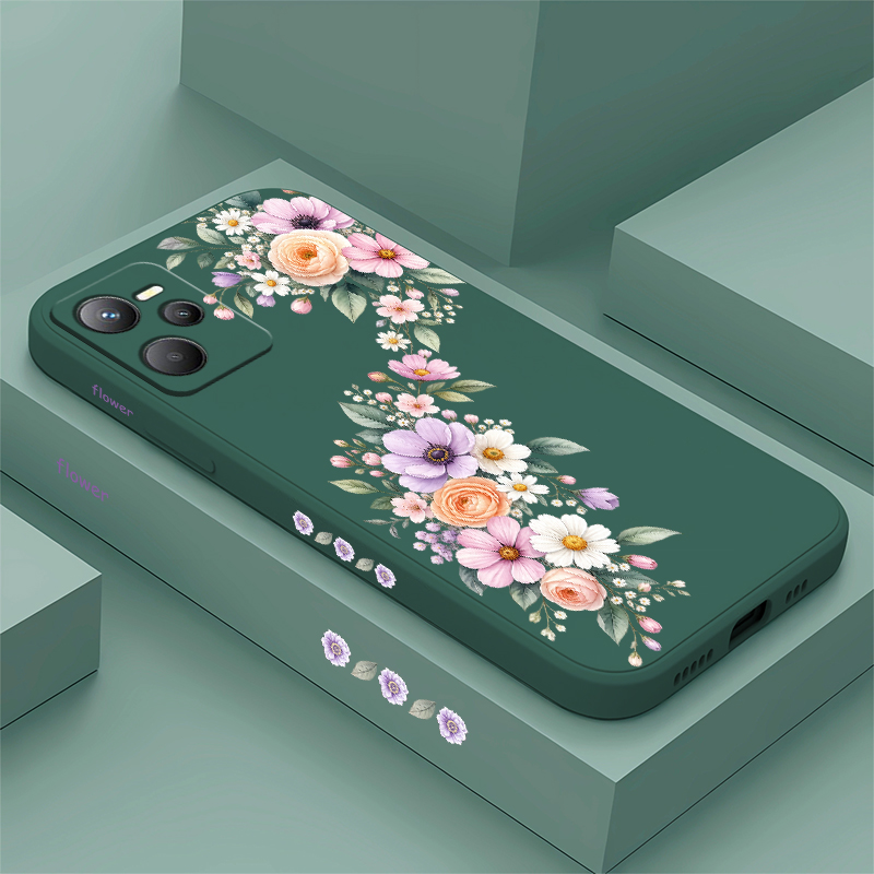 Oppo A78 - غطاء هاتف بتصميم زهور صغيرة باللون
